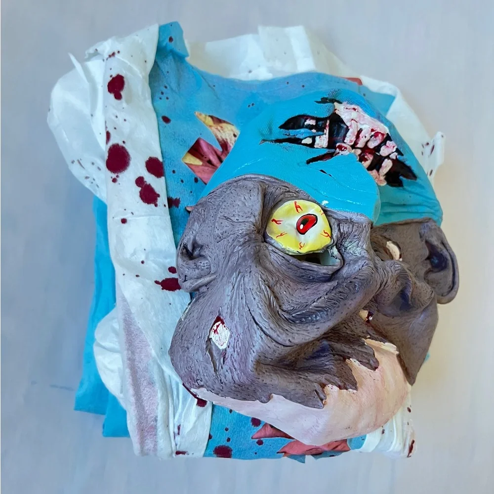 Zombie Doctor Kids Costume with stethoscope no hat Halloweensize M 8-10y - Picture 13 of 15